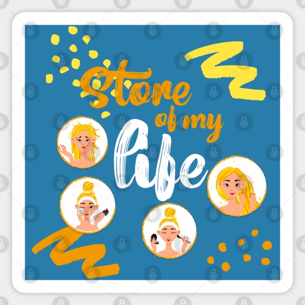 Story of my life, skin care meme Sticker by Ribsa